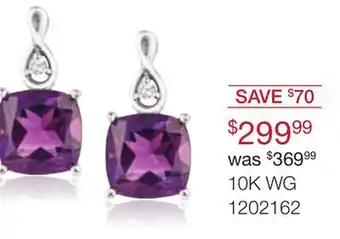 Charm Diamond 10k white gold amethyst and diamond infinity earrings offer