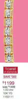 Charm Diamond 10k yellow gold 1.00ctw diamond bracelet offer