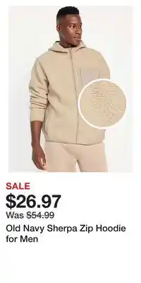 Old Navy Old navy sherpa zip hoodie for men offer