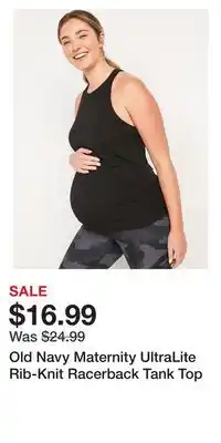 Old Navy Old navy maternity ultralite rib-knit racerback tank top offer