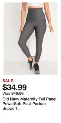 Old Navy Old navy maternity full panel powersoft post-partum support 7/8-length leggings offer