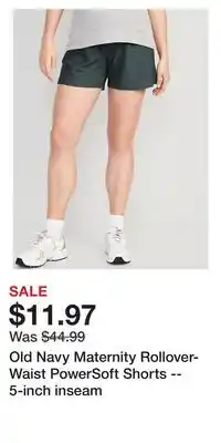 Old Navy Old navy maternity rollover-waist powersoft shorts -- 5-inch inseam offer