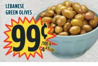 Marché Adonis Lebanese green olives offer