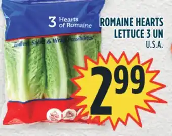 Marché Adonis Romaine hearts lettuce 3 un offer