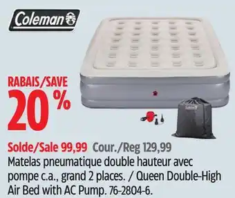 Canadian Tire Coleman queen double-high air bed with ac pump offer