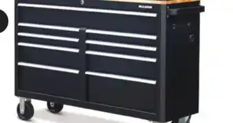 Canadian Tire Maximum 56˝ 9-drawer cabinet with built-in power bar with usb. 2000-lb caster capacity offer