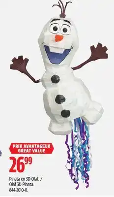 Canadian Tire Olaf 3d pinata offer