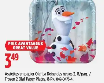 Canadian Tire Disney frozen 2 olaf paper plates, 8-pk offer