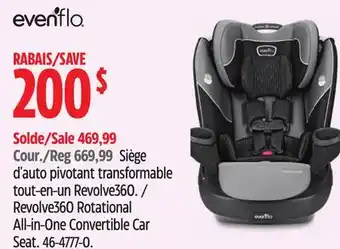 Canadian Tire Evenflo revolve360 rotational all-in-one convertible car seat offer