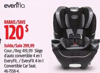 Canadian Tire Evenflo everyfit 4-in-1 convertible car seat offer