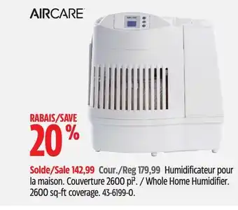 Canadian Tire Whole home humidifier offer