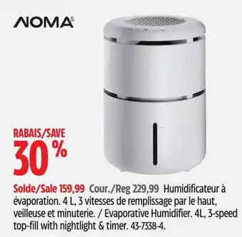 Canadian Tire Noma evaporative humidifier offer