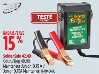 Canadian Tire Battery tender junior 0.75a maintainer offer