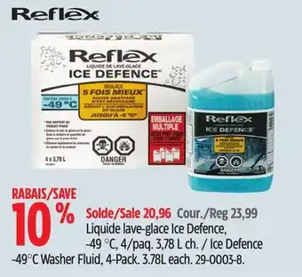 Canadian Tire Reflex ice defence -49°c washer fluid, 4-pack offer