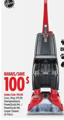 Canadian Tire Hoover powerscrub pet carpet cleaner offer