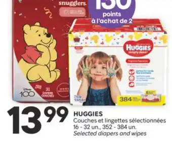 Brunet Huggies couches et lingettes sélectionnées offer