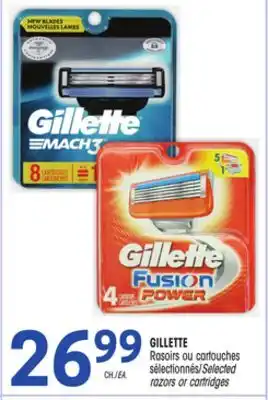 Uniprix Gillette rasoirs ou cartouches sélectionnés/selected razors or cartridges offer