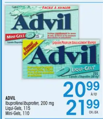 Uniprix Advil ibuprofène/ibuprofen, 200 mg liqui-gels, 115 mini-gels, 110 offer