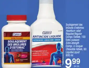 Uniprix Option+ soulagement des brûlures d'estomac/heartburn relief régulier/regular compr./tablets, extra puissant/extra-strength co offer