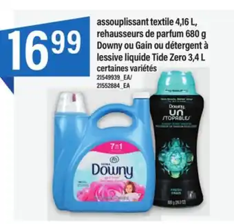 Maxi Assouplissant textile 4,16 l, rehausseurs de parfum 680 g downy ou gain ou détergent à lessive liquide tide zero 3,4 l offer