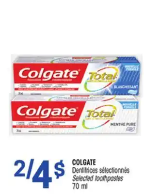 Uniprix Colgate dentifrices sélectionnés/selected toothpastes offer