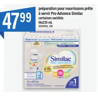 Maxi Préparation pour nourrissons prête à servir pro-advance similac 16x235 ml offer