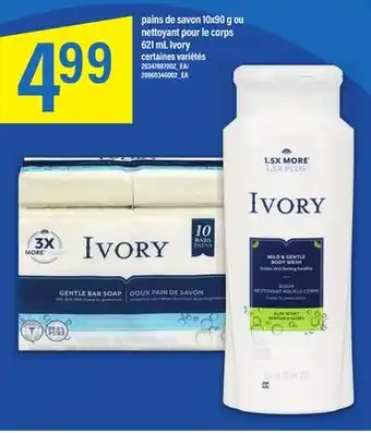 Maxi Pains de savon 10x90 g ou nettoyant pour le corps ivory offer