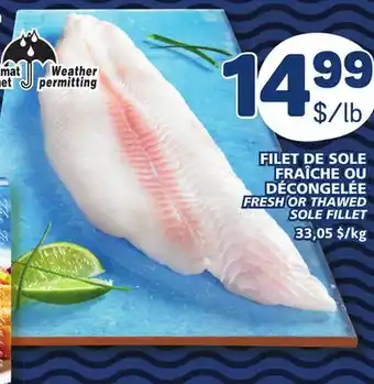 Marché Bonichoix Fresh or thawed sole fillet offer