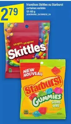 Maxi Friandises skittles ou starburst, 121-165 g offer