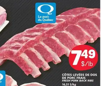 Marché Bonichoix Fresh pork back ribs offer