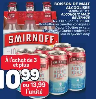 Marché Bonichoix Smirnoff ice alcoholic malt beverage offer