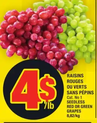 Super C Raisins rouges ou verts sans pépins | seedless red or green grapes offer