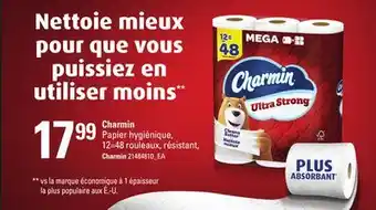 Provigo Charmin papier hygiénique, 12=48 rouleaux, résistant, charmin offer
