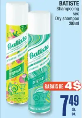 Jean Coutu Batiste dry shampoo offer