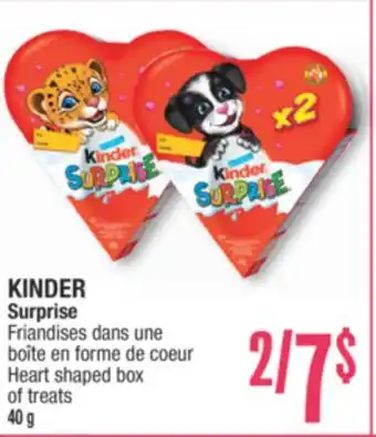 Jean Coutu Kinder surprise heart shaped box of treats offer