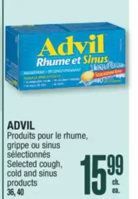 Jean Coutu Advil selected cough, cold and sinus products offer