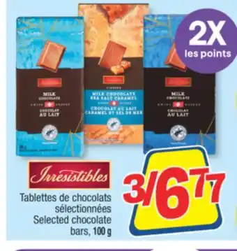 Jean Coutu Irresistibles selected chocolate bars offer