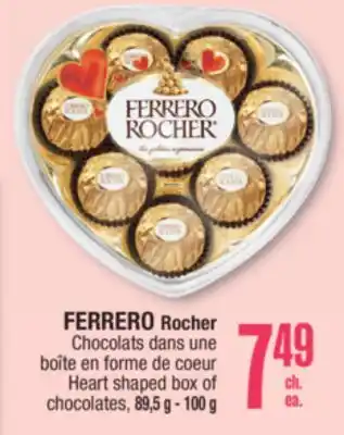 Jean Coutu Ferrero rocher heart shaped box of chocolates offer