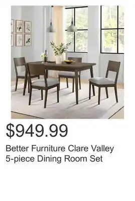 Costco Better Furniture Clare Valley 5-piece Dining Room Set offer