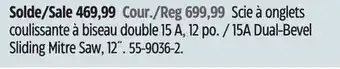 Canadian Tire Maximum 15A Dual-Bevel Sliding Mitre Saw, 12˝ offer