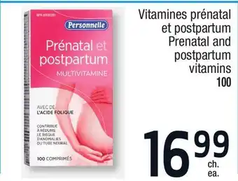 Jean Coutu PERSONNELLE Prenatal and postpartum vitamins offer