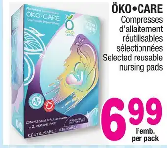 Jean Coutu ÖKO-CARE Selected reusable nursing pads offer
