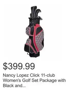 Costco Nancy Lopez Click 11-club Women's Golf Set Package with Black and Red Cart Bag offer
