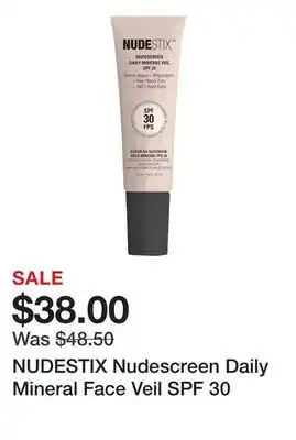 Sephora NUDESTIX Nudescreen Daily Mineral Face Veil SPF 30 offer