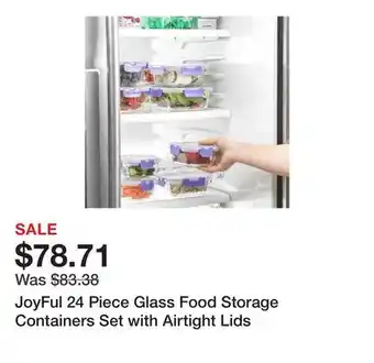 Bed Bath & Beyond JoyFul 24 Piece Glass Food Storage Containers Set with Airtight Lids offer