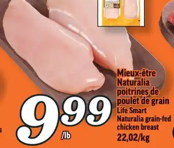 Marché Richelieu Mieux‑être Naturalia poitrines de poulet de grain Life Smart | Naturalia grain‑fed chicken breast offer