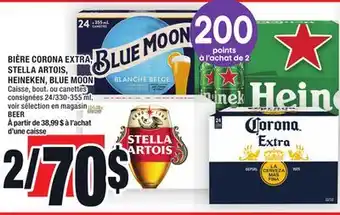 Super C BIÈRE CORONA EXTRA, STELLA ARTOIS, HEINEKEN, BLUE MOON | BEER offer