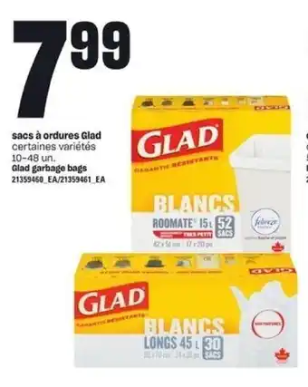 Provigo Glad Garbage Bags 10-48 un offer