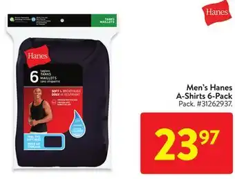 Walmart Men's Hanes A-Shirts 6-Pack offer