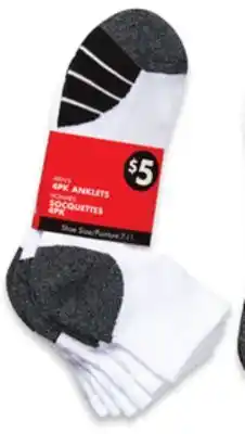 Walmart Men's Athletic Works Socks 4-Pack offer